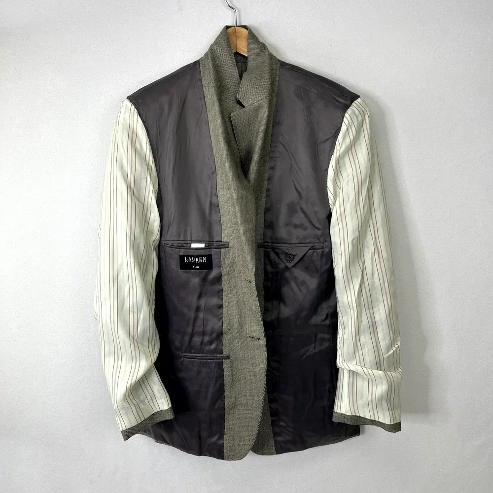 Ralph Lauren LRL Black Label Blazer 38R Slim Fit Silk Wool Sport Coat Gray